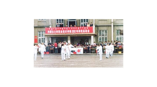 2002年校運會，老干部太極劍表演